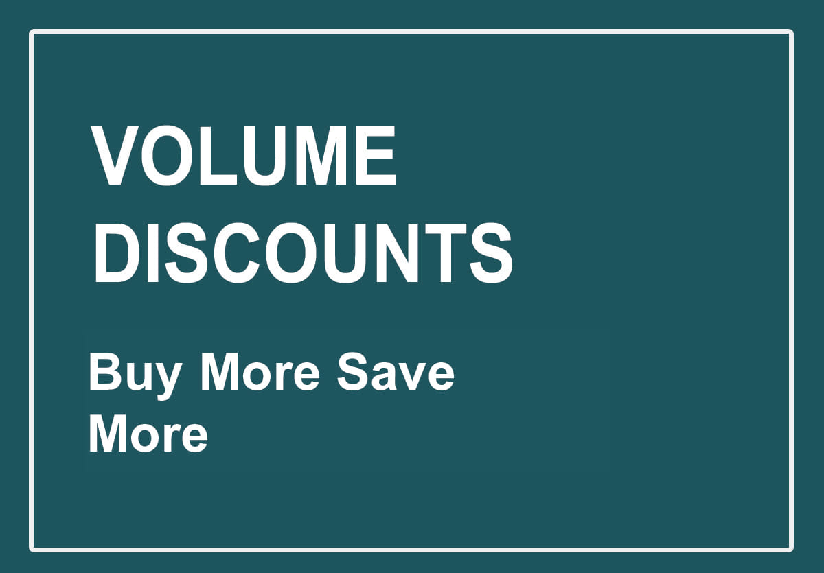 sign that says volume discounts buy more save more