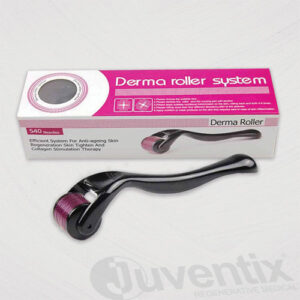 box of derma roller system on a white background